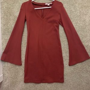 Rust bell sleeve forever 21 cocktail dress